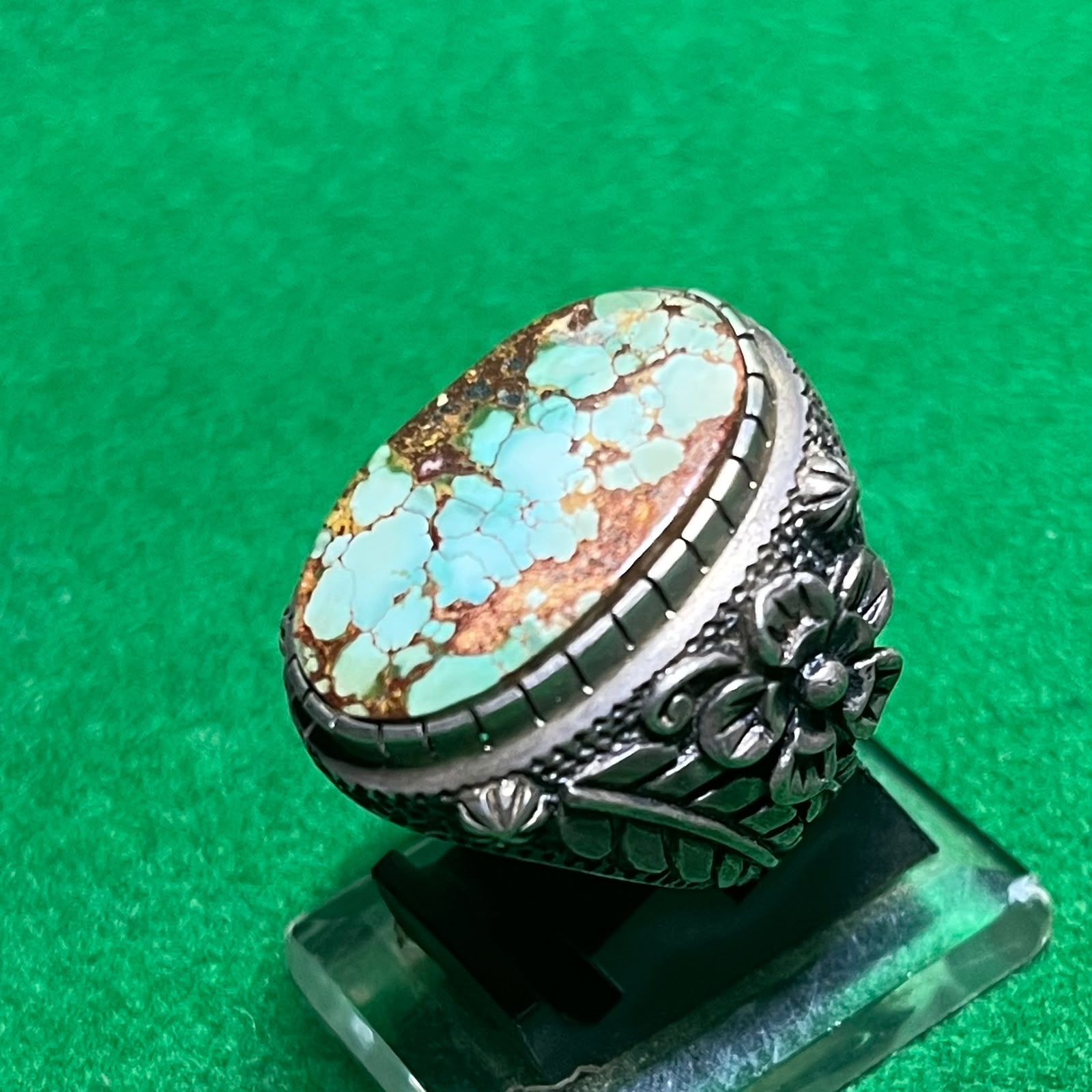 Batu Pirus Persia Lawasan Ring Perak Tebal